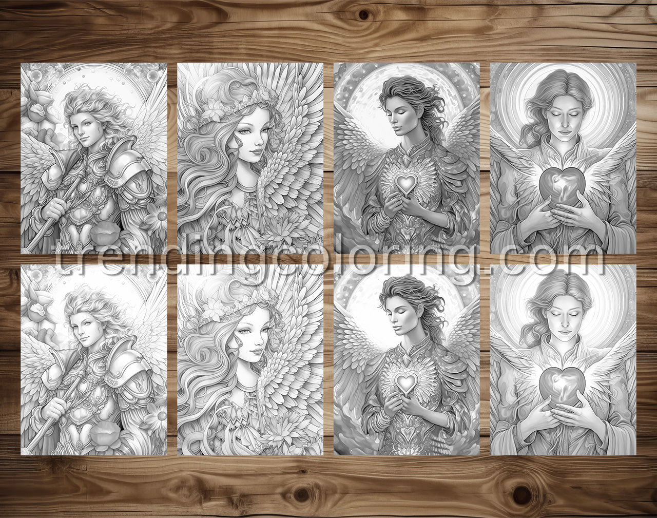 25 Archangels of God Grayscale Coloring Pages - Instant Download - Printable PDF – preview 3