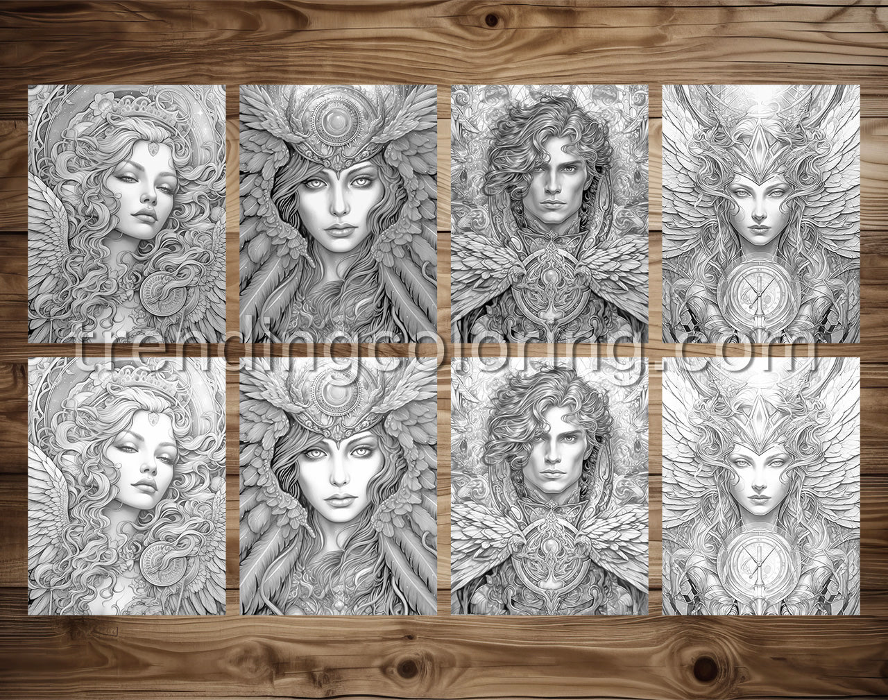 25 Archangels of God Grayscale Coloring Pages - Instant Download - Printable PDF – preview 4