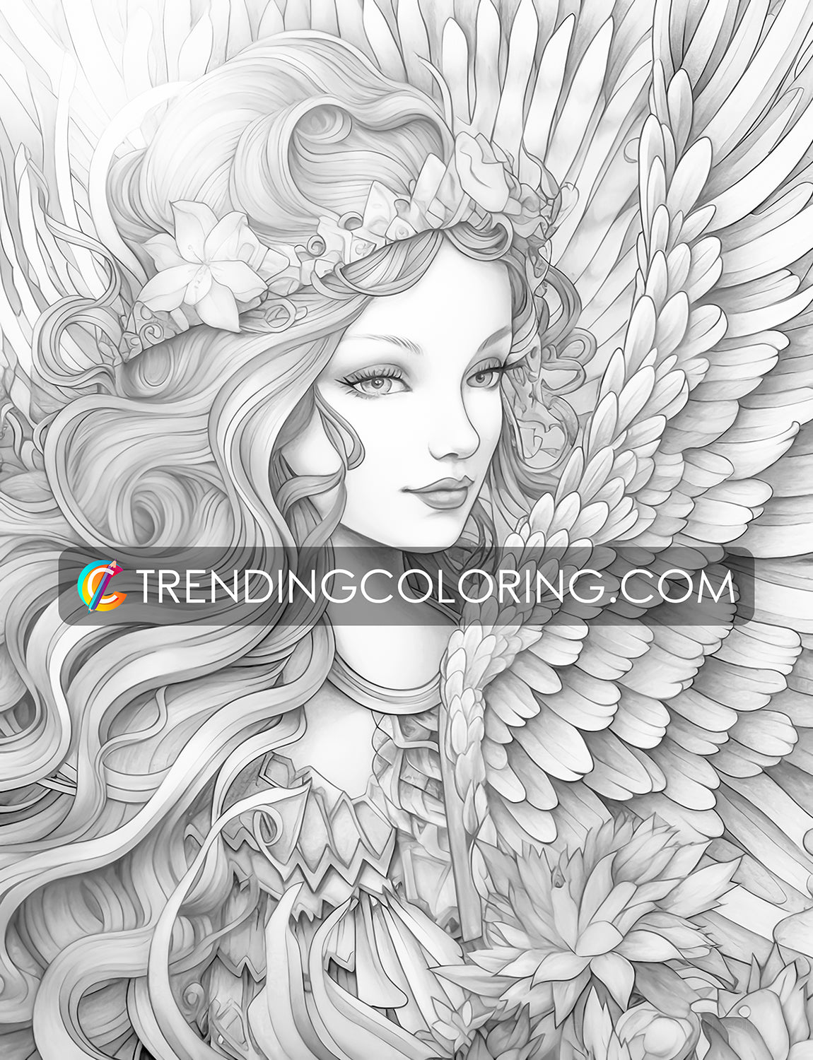 25 Archangels of God Grayscale Coloring Pages - Instant Download - Printable PDF – preview 6