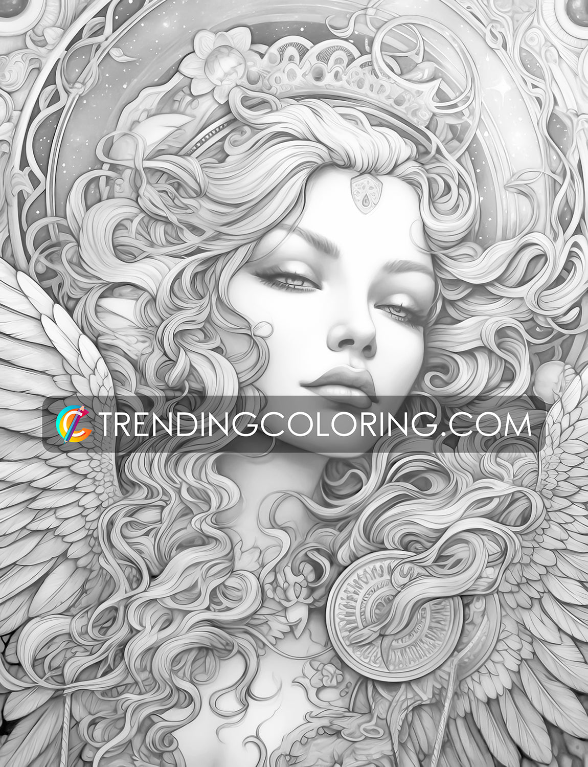 25 Archangels of God Grayscale Coloring Pages - Instant Download - Printable PDF – preview 7