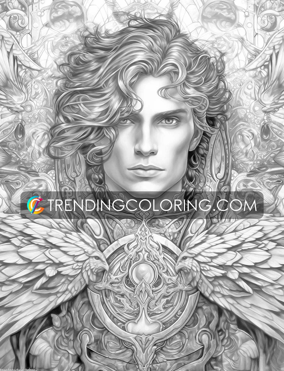 25 Archangels of God Grayscale Coloring Pages - Instant Download - Printable PDF – preview 8