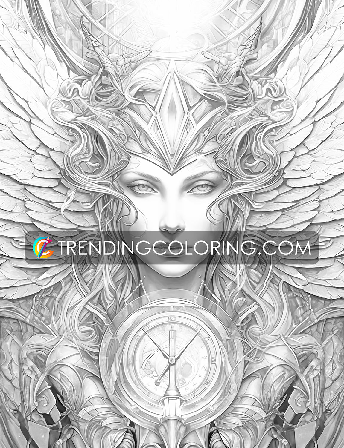 25 Archangels of God Grayscale Coloring Pages - Instant Download - Printable PDF – preview 9