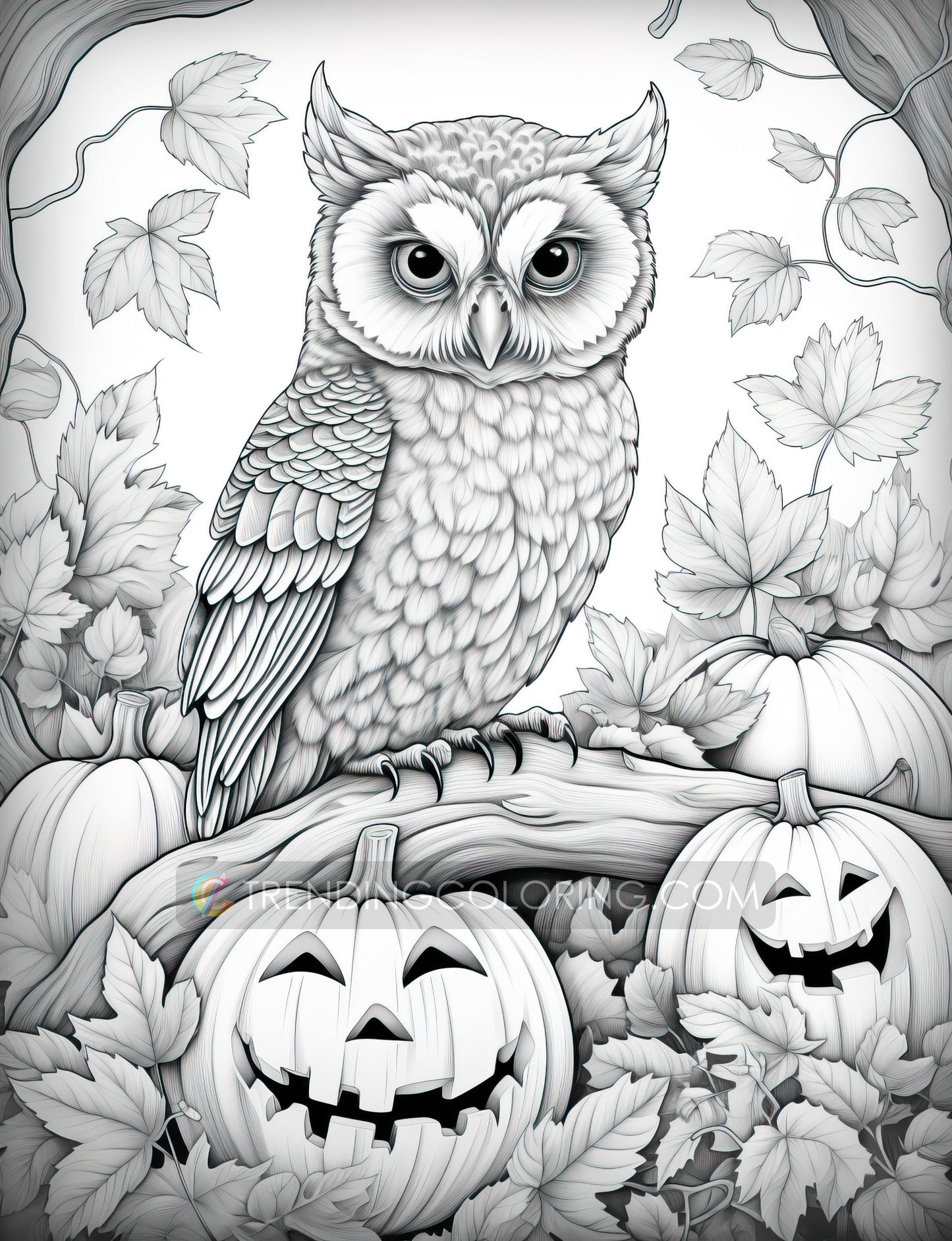 25 Autumn Animal Grayscale Coloring Pages - Instant Download - Printable PDF Dark/Light – preview 6