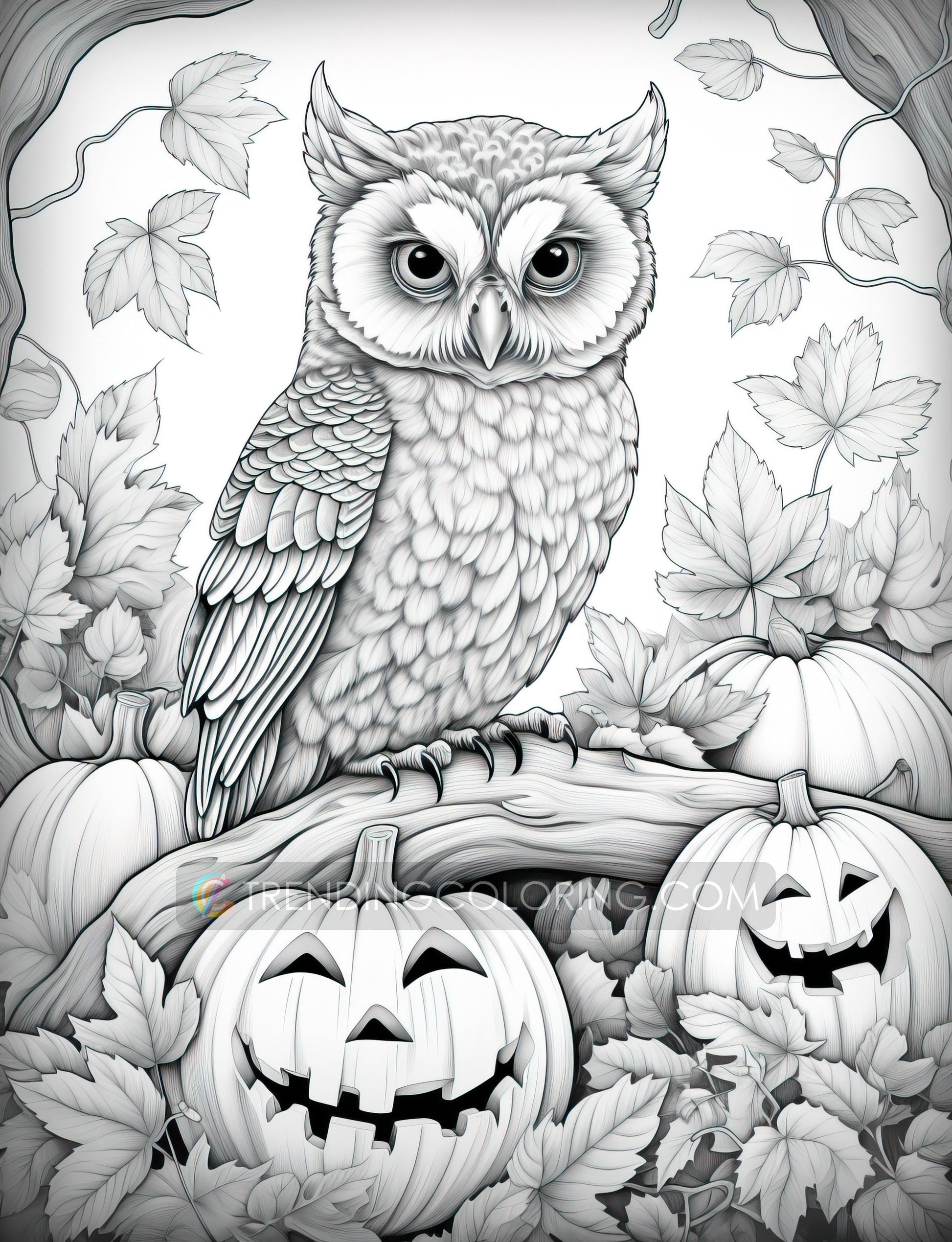 25 Autumn Animal Grayscale Coloring Pages - Instant Download - Printable PDF Dark/Light – preview 6
