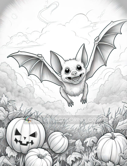 25 Autumn Animal Grayscale Coloring Pages - Instant Download - Printable PDF Dark/Light – preview 8