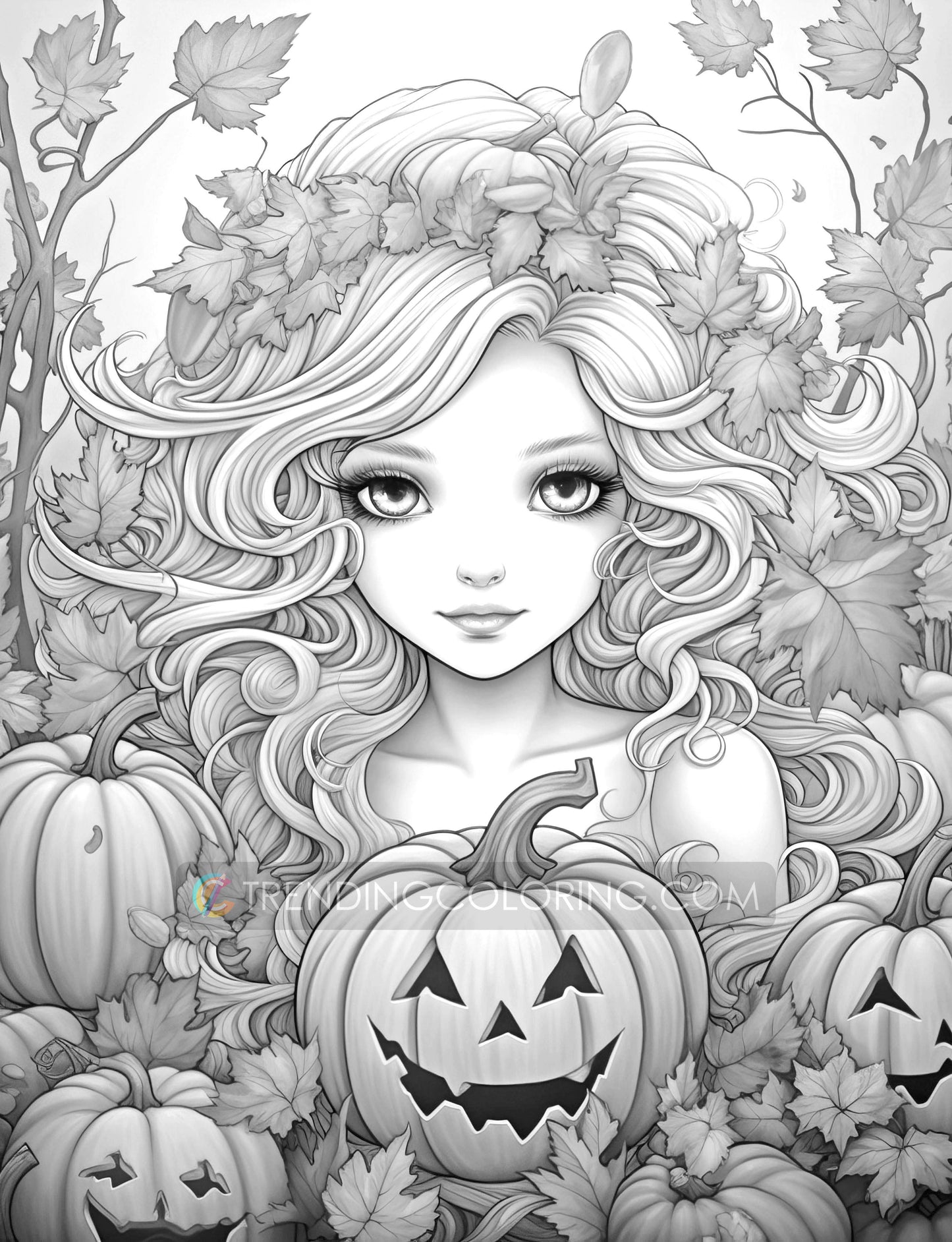 25 Autumn Vibe Grayscale Coloring Pages - Instant Download - Printable PDF Dark/Light – preview 8
