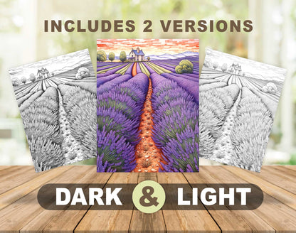 25 Country Dreams Grayscale Coloring Pages - Instant Download - Printable PDF Dark/Light – preview 4