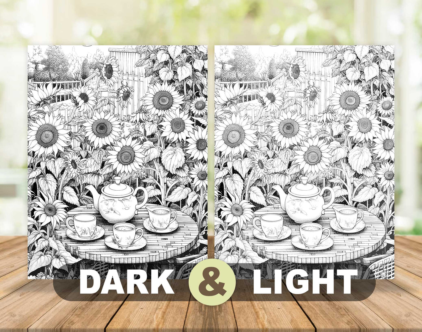 25 Country Dreams Grayscale Coloring Pages - Instant Download - Printable PDF Dark/Light – preview 5