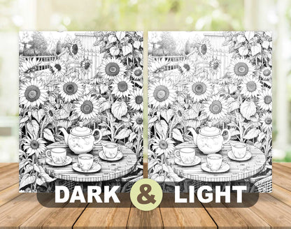 25 Country Dreams Grayscale Coloring Pages - Instant Download - Printable PDF Dark/Light – preview 5