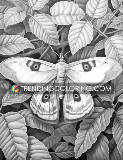 25 Insectopia Grayscale Coloring Pages - Instant Download - Printable PDF Dark/Light – preview 11