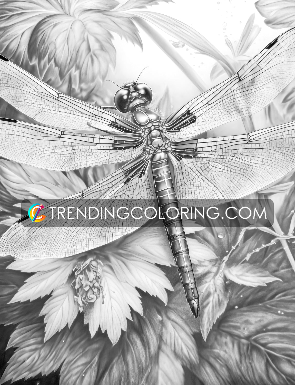 25 Insectopia Grayscale Coloring Pages - Instant Download - Printable PDF Dark/Light – preview 2
