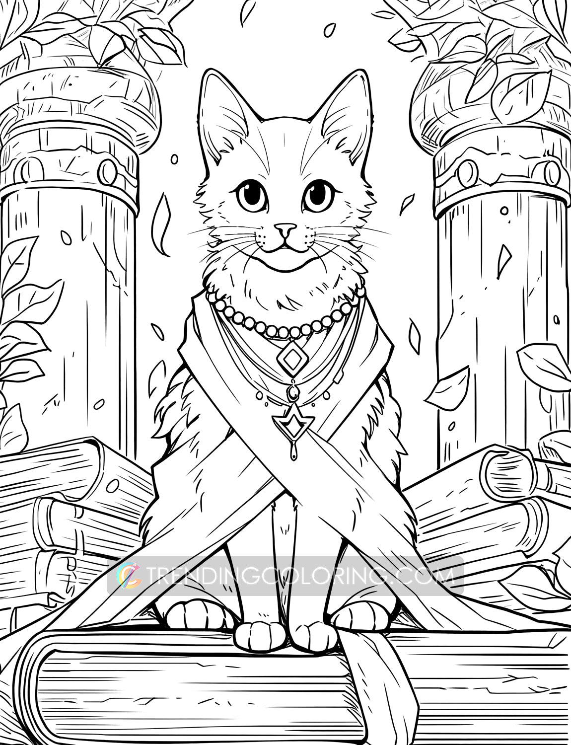 25 Meowloween Coloring Pages - Halloween Coloring - Instant Download - Printable PDF – preview 6