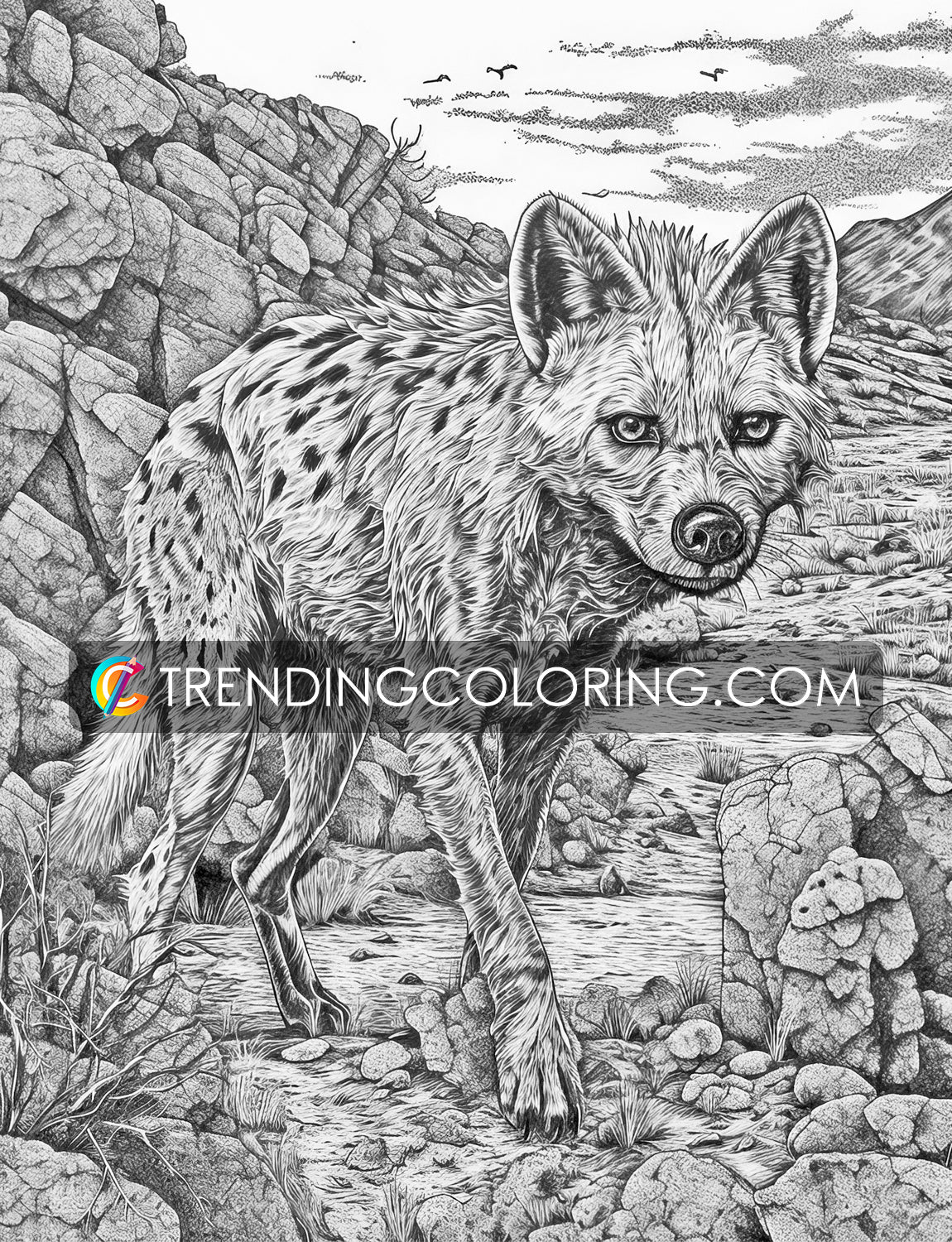 25 Wild Animal Grayscale Coloring Pages - Instant Download - Printable PDF – preview 8