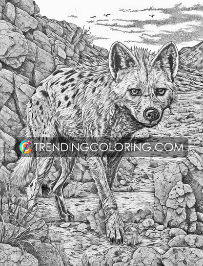 25 Wild Animal Grayscale Coloring Pages - Instant Download - Printable PDF – preview 8