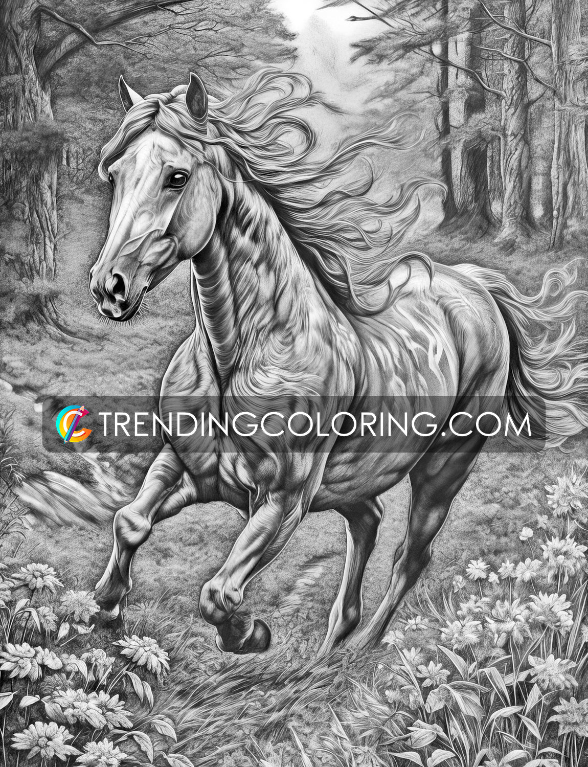 25 Wild Animal Grayscale Coloring Pages - Instant Download - Printable PDF – preview 9