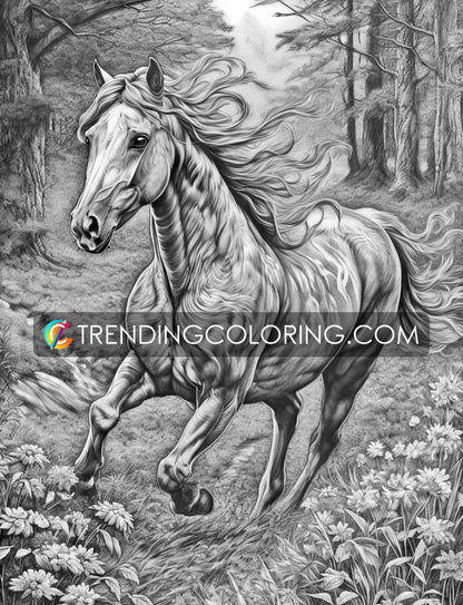 25 Wild Animal Grayscale Coloring Pages - Instant Download - Printable PDF – preview 9