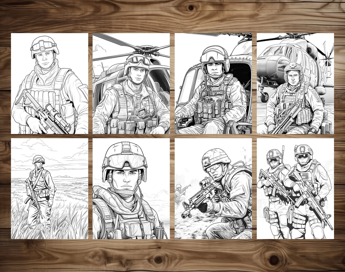 50 Soldier On The Battlefield Coloring Pages - Instant Download - Printable PDF