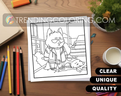 30 Cozy Crime Scenes 2 Cute and Simple Coloring Pages - PDF Download – preview 2