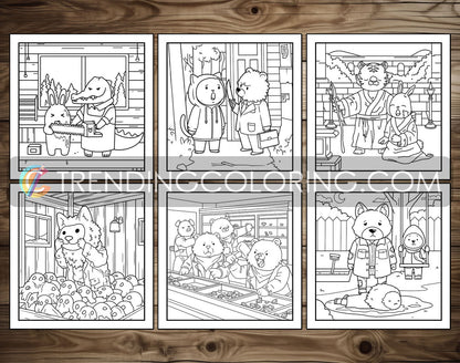 30 Cozy Crime Scenes 2 Cute and Simple Coloring Pages - PDF Download – preview 3