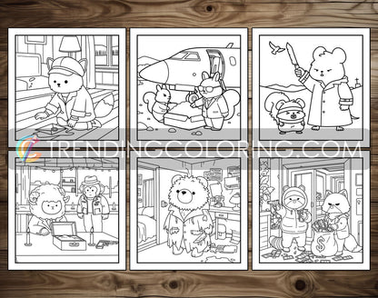 30 Cozy Crime Scenes 2 Cute and Simple Coloring Pages - PDF Download – preview 6
