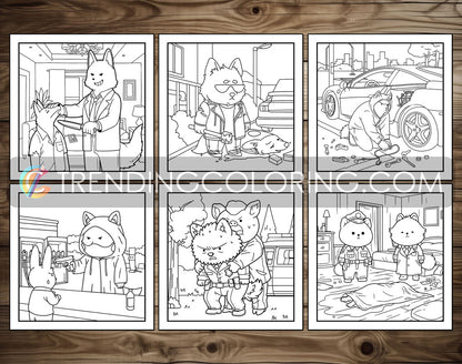30 Cozy Crime Scenes 2 Cute and Simple Coloring Pages - PDF Download – preview 7