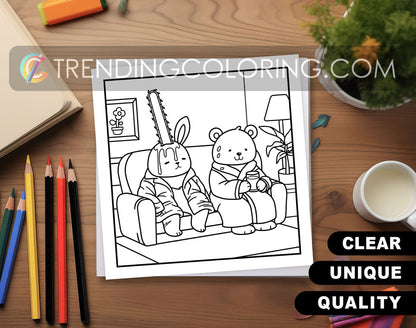 30 Cozy Crime Scenes 1 Cute and Simple Coloring Pages - PDF Download – preview 2