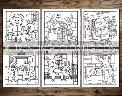 30 Cozy Crime Scenes 1 Cute and Simple Coloring Pages - PDF Download – preview 3