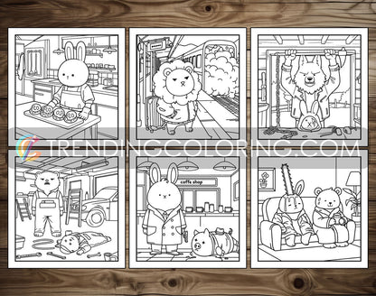 30 Cozy Crime Scenes 1 Cute and Simple Coloring Pages - PDF Download – preview 7