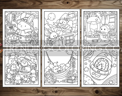 30 Cozy Easter Cute and Simple Coloring Pages - PDF Download – preview 6