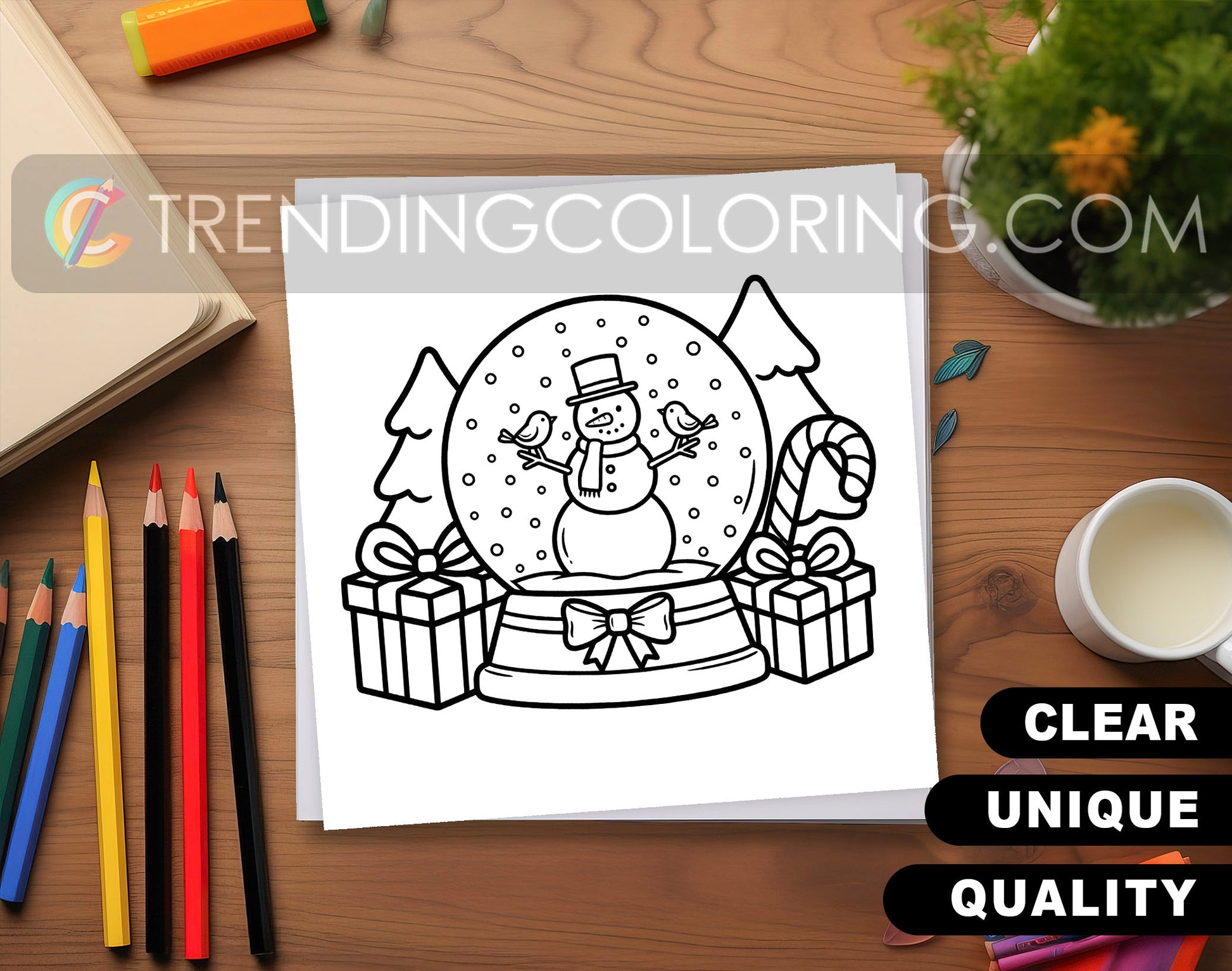 30 Cozy Girl Christmas 2 Cute and Simple Coloring Pages - PDF Download – preview 2