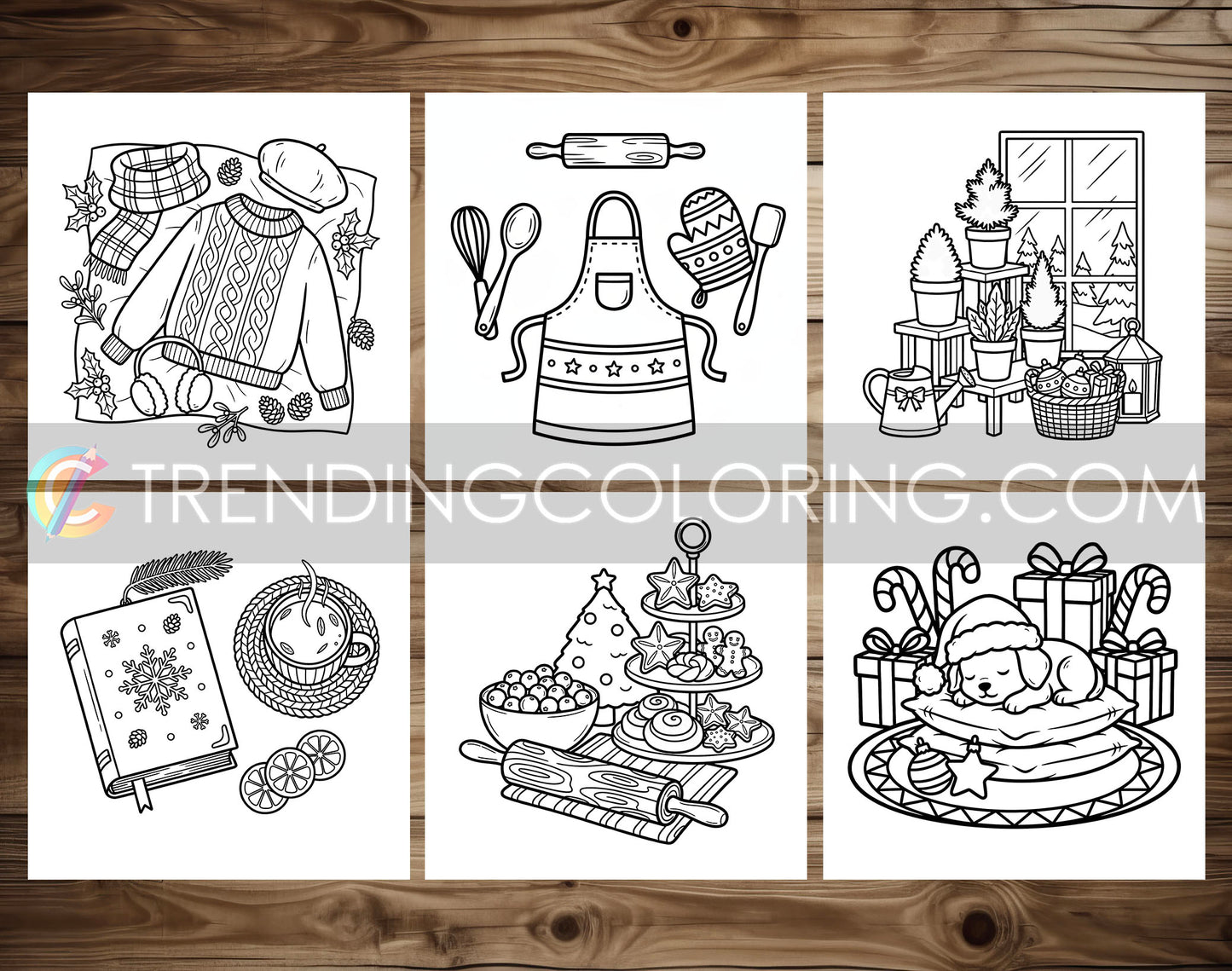30 Cozy Girl Christmas 2 Cute and Simple Coloring Pages - PDF Download – preview 3