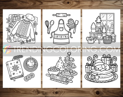 30 Cozy Girl Christmas 2 Cute and Simple Coloring Pages - PDF Download – preview 3