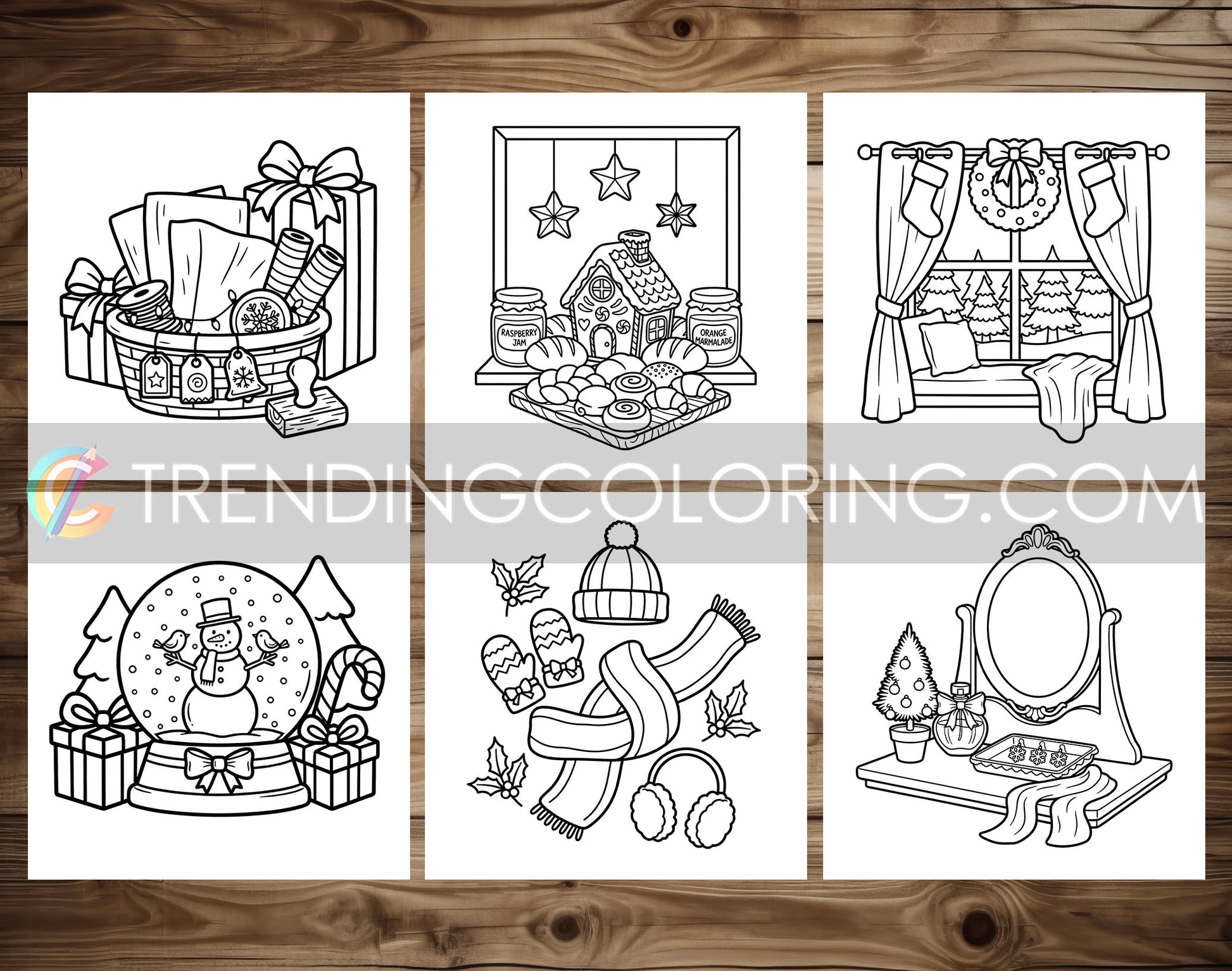 30 Cozy Girl Christmas 2 Cute and Simple Coloring Pages - PDF Download – preview 4