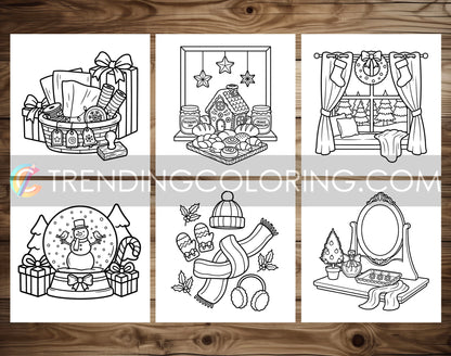 30 Cozy Girl Christmas 2 Cute and Simple Coloring Pages - PDF Download – preview 4