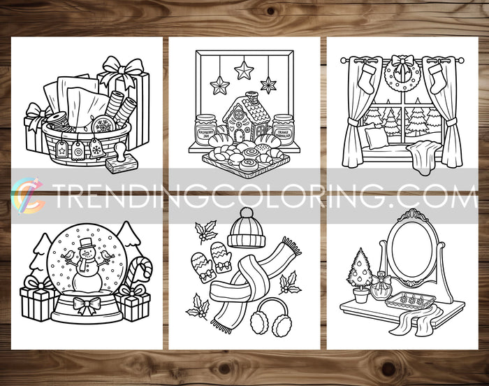 30 Cozy Girl Christmas 2 Cute and Simple Coloring Pages - PDF Download