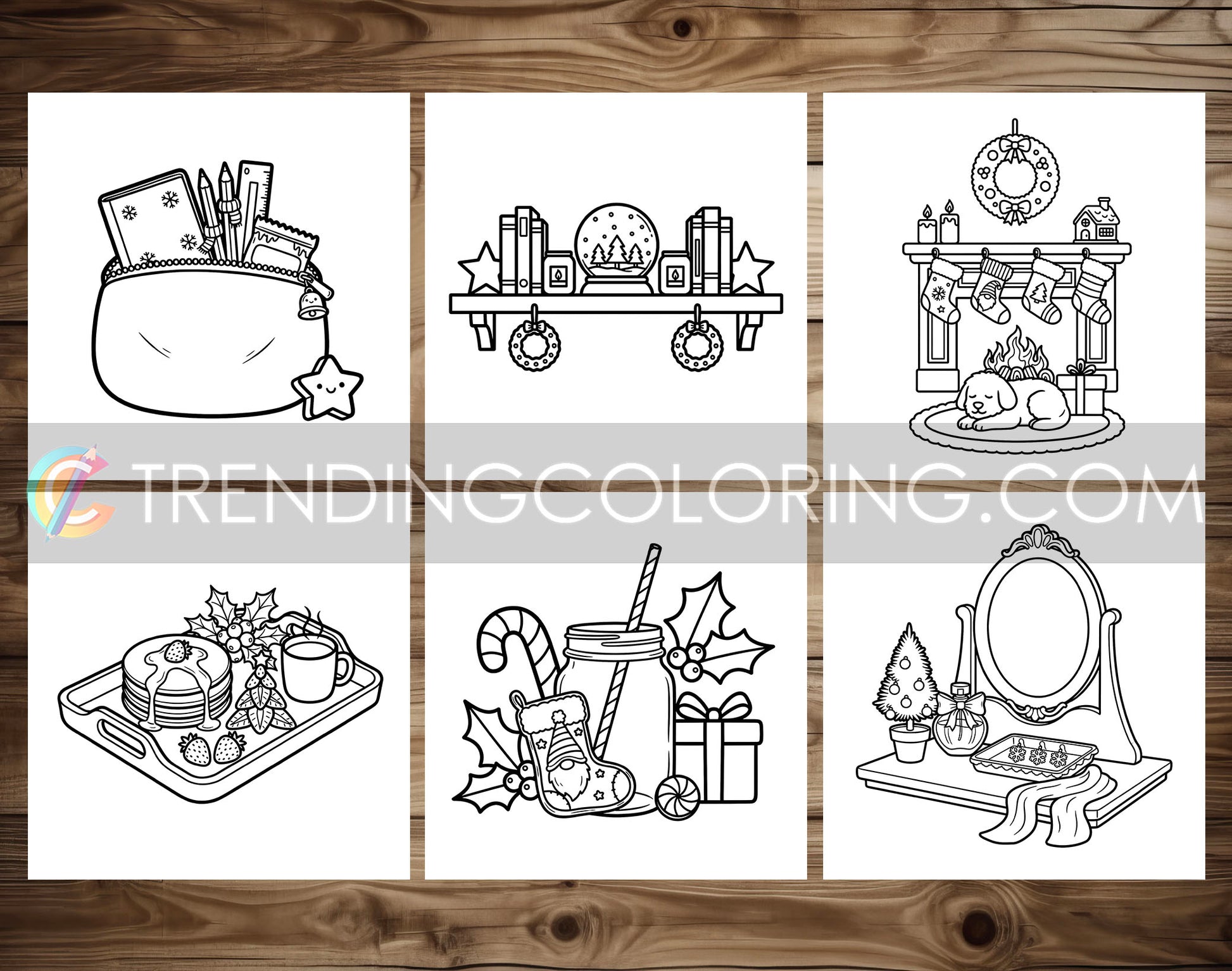 30 Cozy Girl Christmas 2 Cute and Simple Coloring Pages - PDF Download – preview 5
