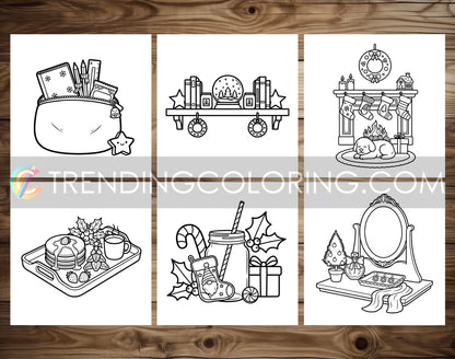 30 Cozy Girl Christmas 2 Cute and Simple Coloring Pages - PDF Download – preview 5