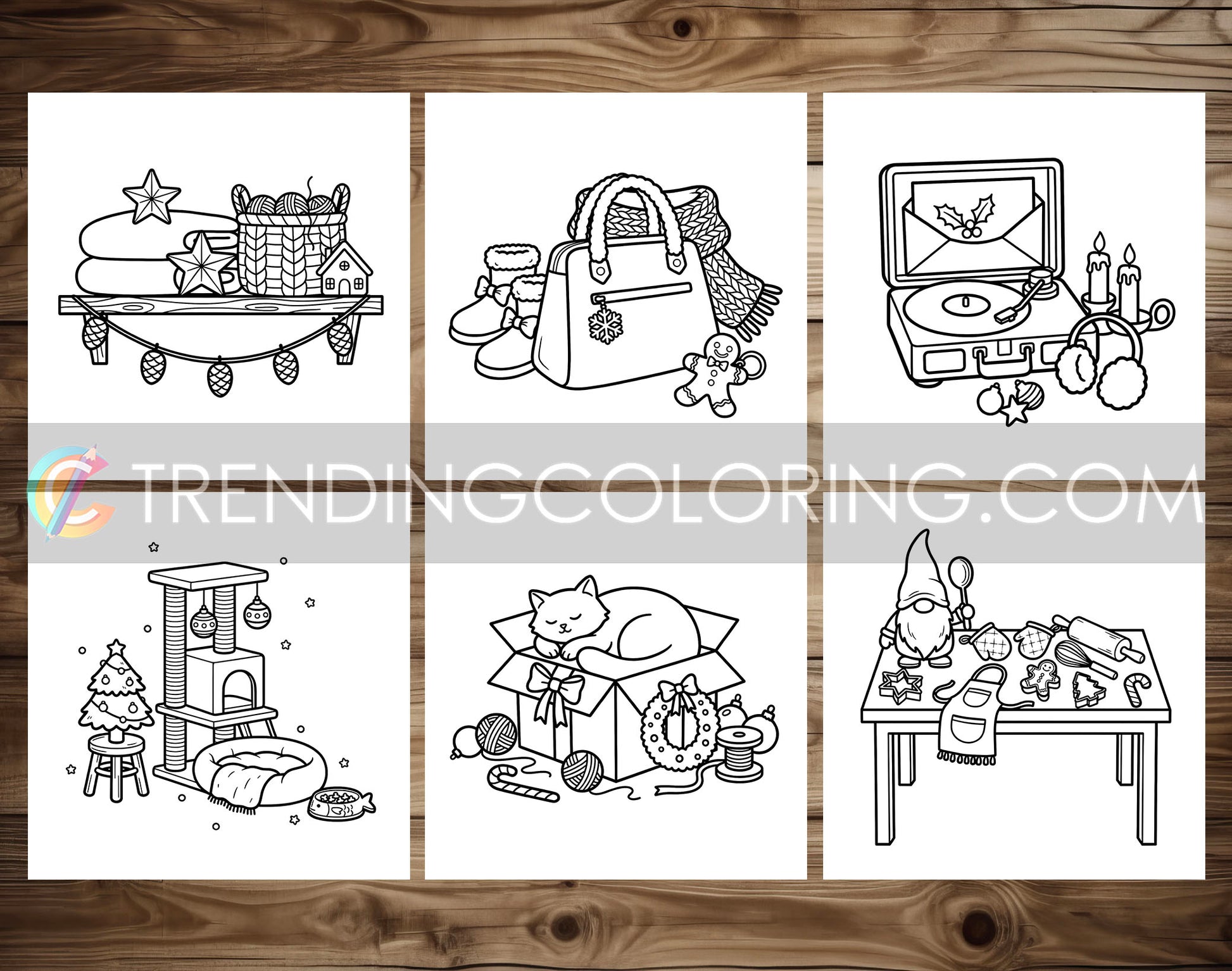 30 Cozy Girl Christmas 2 Cute and Simple Coloring Pages - PDF Download – preview 6