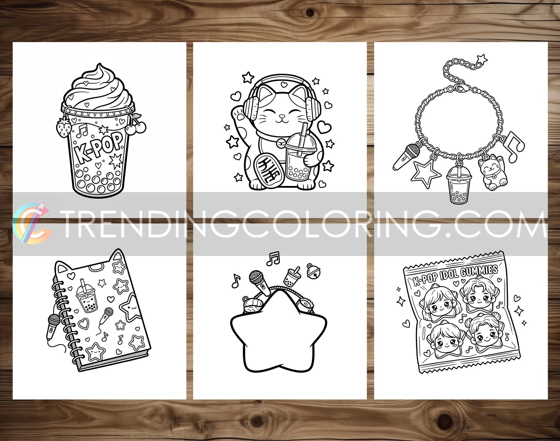30 Cute K-Pop Cute and Simple Coloring Pages - PDF Download – preview 3