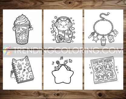 30 Cute K-Pop Cute and Simple Coloring Pages - PDF Download – preview 3