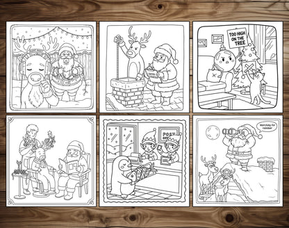 30 Silly Christmas Cute and Simple Coloring Pages - PDF Download – preview 3