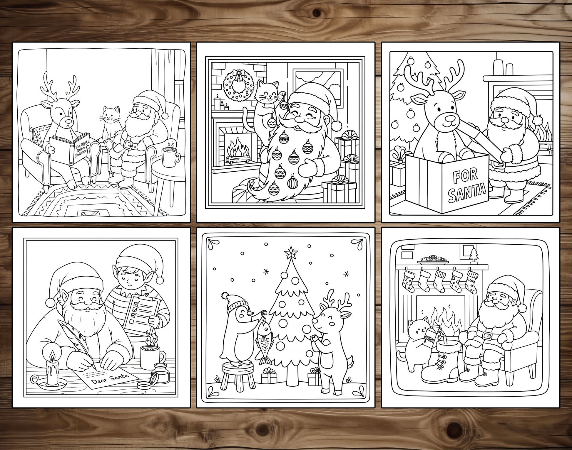 30 Silly Christmas Cute and Simple Coloring Pages - PDF Download – preview 4