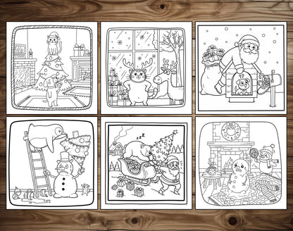 30 Silly Christmas Cute and Simple Coloring Pages - PDF Download – preview 5