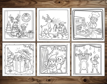 30 Silly Christmas Cute and Simple Coloring Pages - PDF Download – preview 6