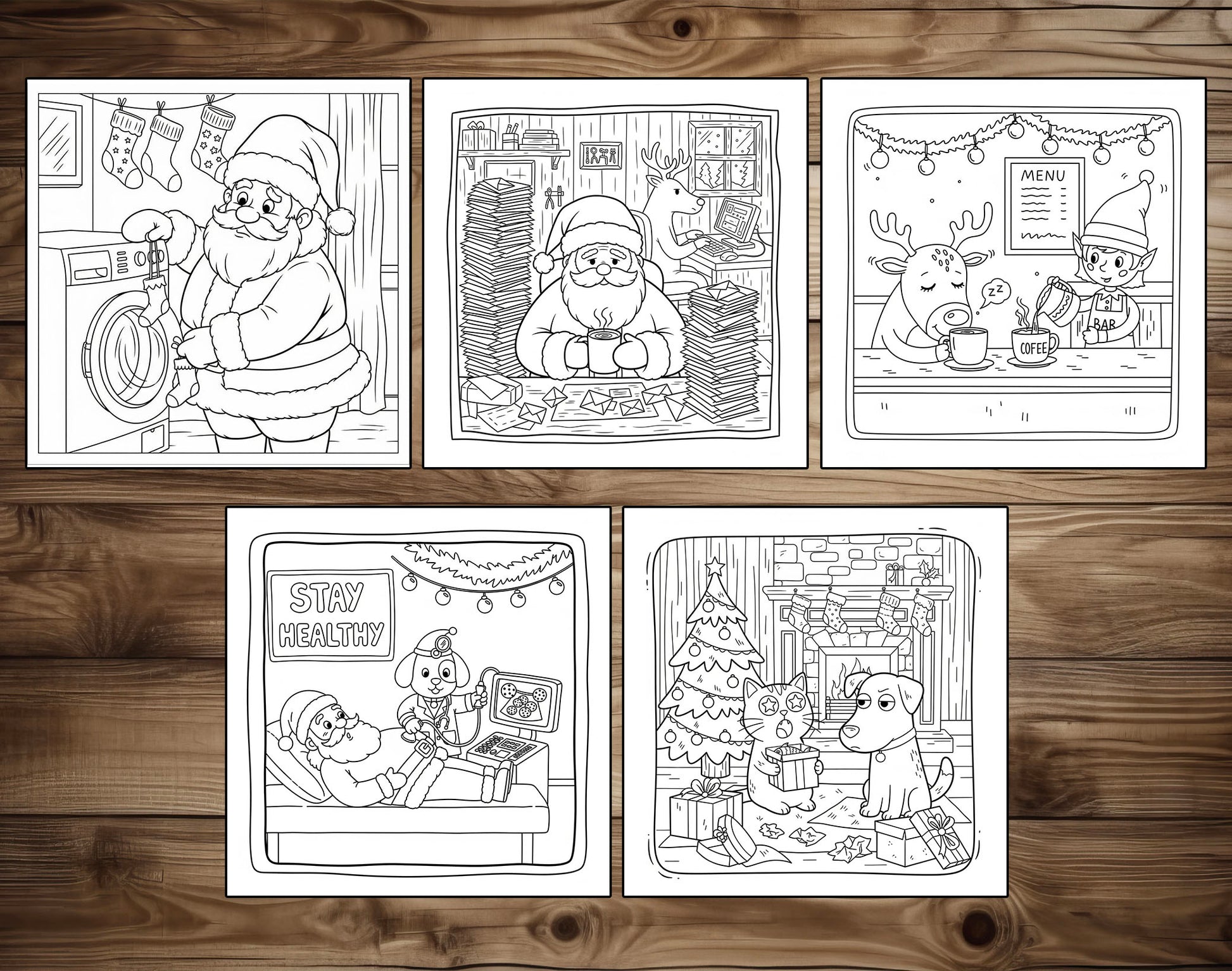 30 Silly Christmas Cute and Simple Coloring Pages - PDF Download – preview 7
