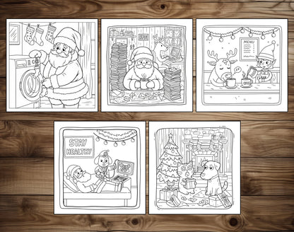 30 Silly Christmas Cute and Simple Coloring Pages - PDF Download – preview 7