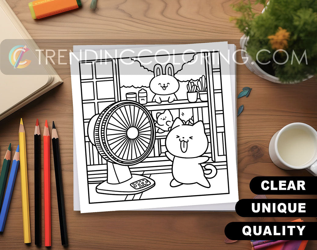 30 Summer Moments Cute and Simple Coloring Pages - PDF Download – preview 2