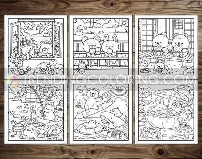 30 Summer Moments Cute and Simple Coloring Pages - PDF Download – preview 3