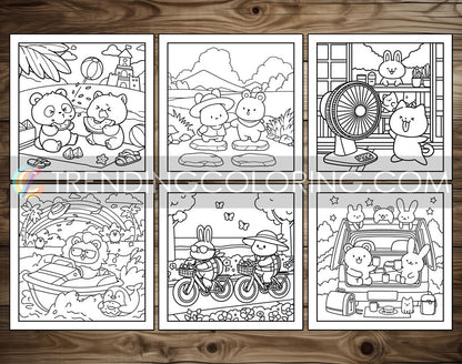 30 Summer Moments Cute and Simple Coloring Pages - PDF Download – preview 4
