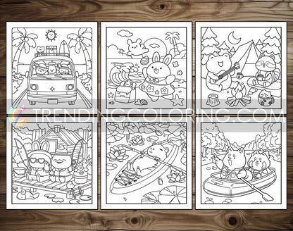 30 Summer Moments Cute and Simple Coloring Pages - PDF Download – preview 5
